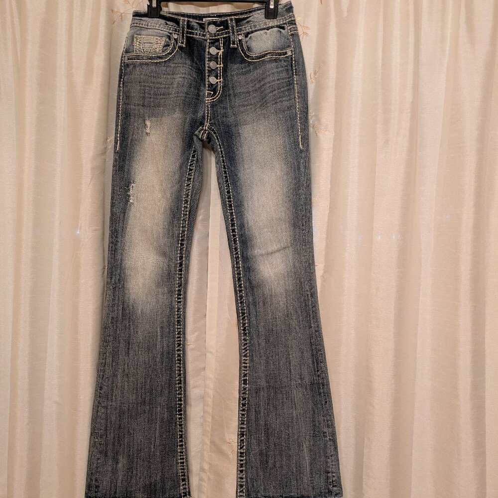 Vigoss Women's Boot Cut Jeans - Faded Blue Wash